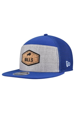 Men's New Era Gray/Royal Buffalo Bills Cork Split Panel 9FIFTY Trucker Snapback Hat