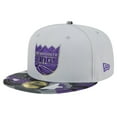 thumbnail image 1 of Men's New Era Gray Sacramento Kings Active Color Camo Visor 59FIFTY Fitted Hat, 1 of 6