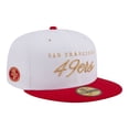 thumbnail image 1 of Men's New Era White/Scarlet San Francisco 49ers Scripted 59FIFTY Fitted Hat, 1 of 7