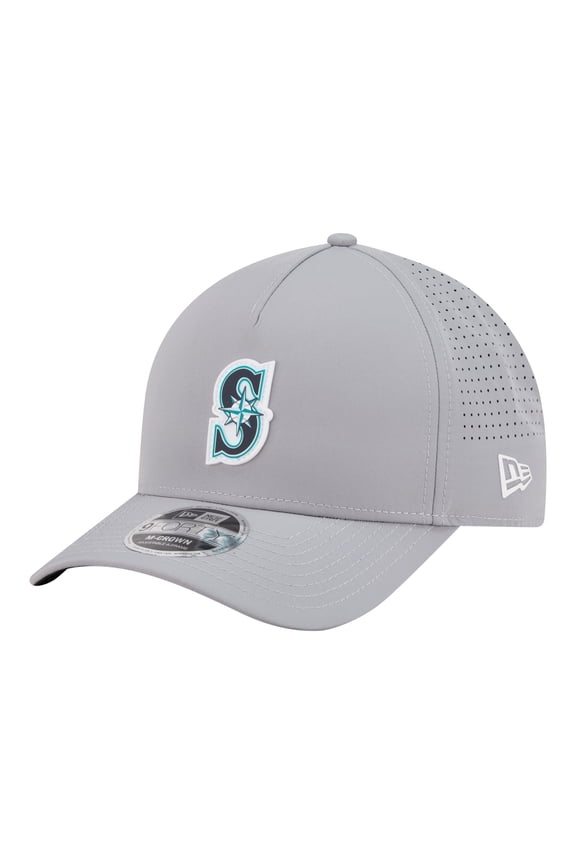 Men's New Era  Gray Seattle Mariners Micro Logo 9FORTY M-Crown A-Frame Adjustable Hat