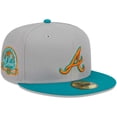 thumbnail image 1 of Men's New Era Gray/Teal Atlanta Braves  59FIFTY Fitted Hat, 1 of 5