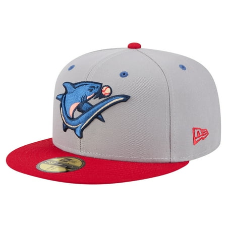 Men's-New Era Gray/White Clearwater Threshers Authentic Collection 59FIFTY Fitted Hat