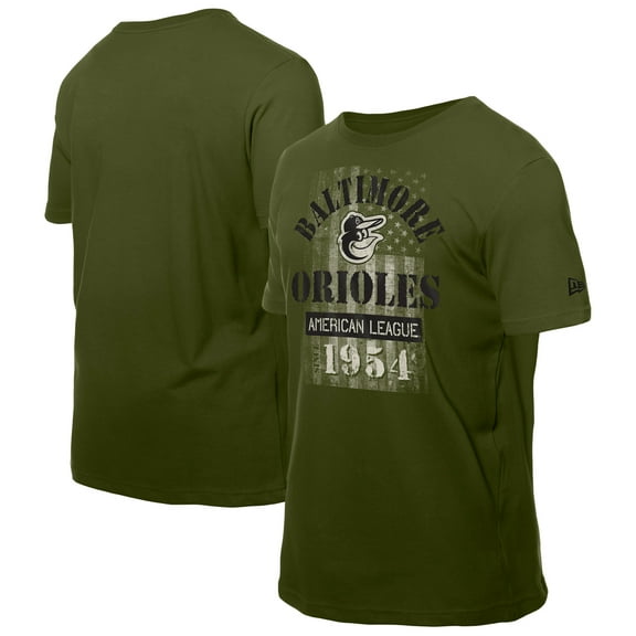 Men's-New Era  Green Baltimore Orioles Armed Forces T-Shirt