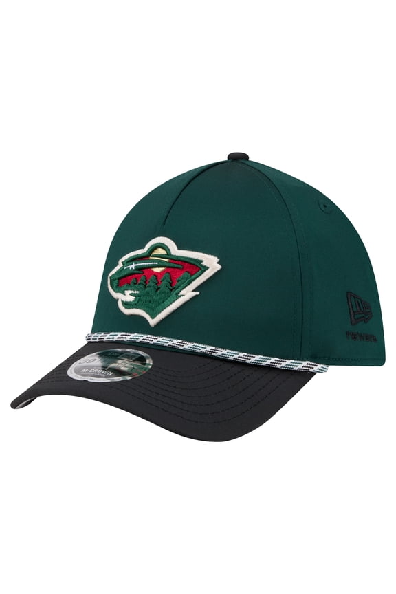 Men's New Era Green/Black Minnesota Wild 39THIRTY Two-Tone Featherweight M-Crown Flex Hat
