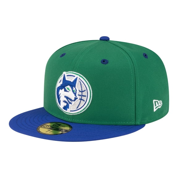 Men's New Era Green/Blue Minnesota Timberwolves 80s Throwback 59FIFTY Fitted Hat
