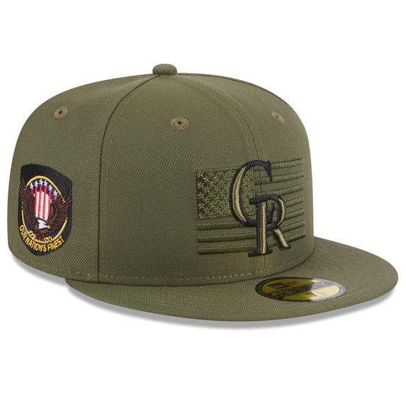 Men's New Era Green Colorado Rockies 2023 Armed Forces Day On-Field 59FIFTY Fitted Hat