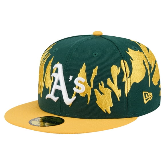 Men's New Era Green/Gold Athletics Retro Pattern 59FIFTY Fitted Hat