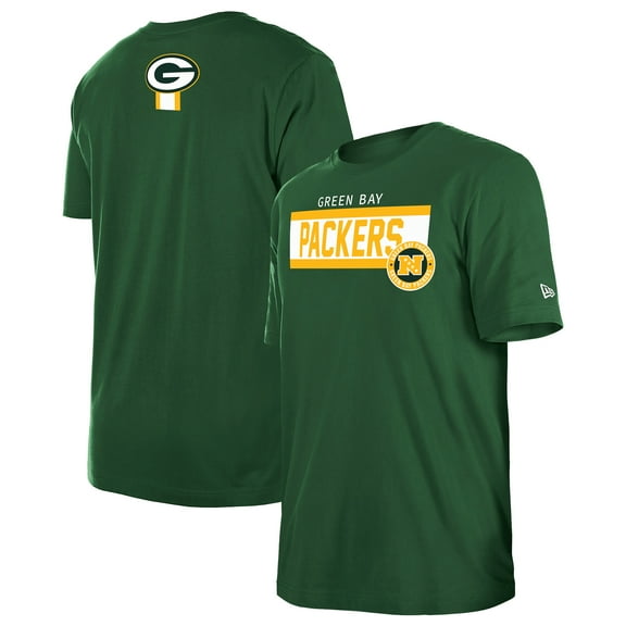 Men's New Era  Green Green Bay Packers 3rd Down High Density Print T-Shirt