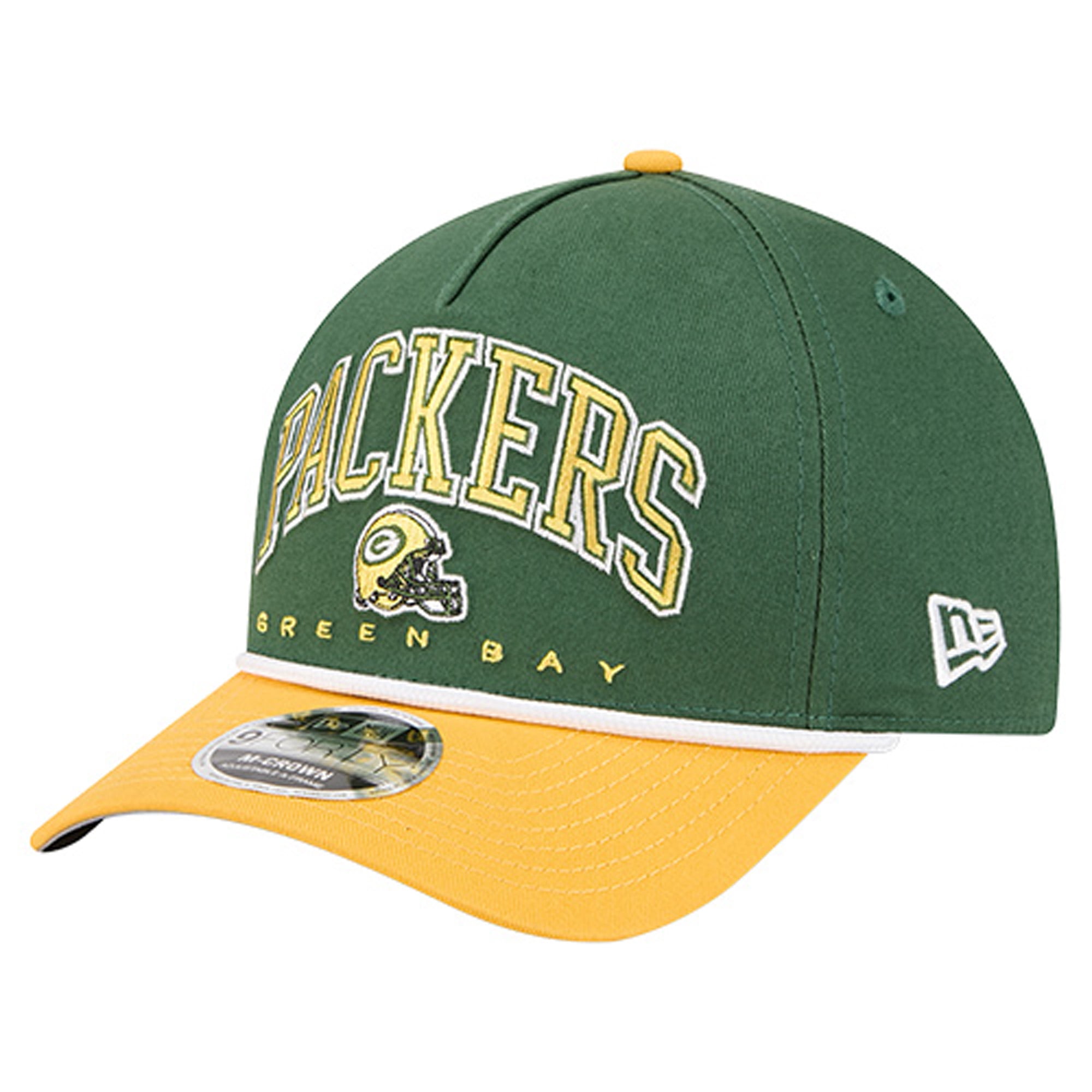 Men's New Era Green Green Bay Packers Arch COOLERA 9FORTY A-Frame M ...