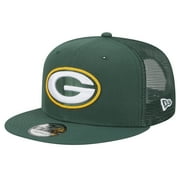 Mens New Era Green Green Bay Packers Main Trucker 9FIFTY Snapback Hat