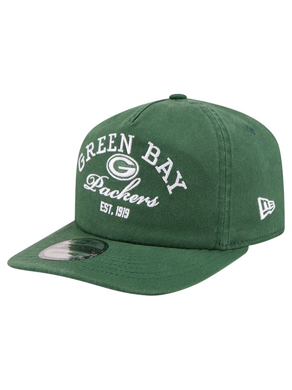 Men's New Era Green Green Bay Packers Stacked 19TWENTY Adjustable Hat