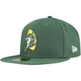 thumbnail image 1 of Men's New Era Green Green Bay Packers Throwback Main 59FIFTY Fitted Hat, 1 of 6