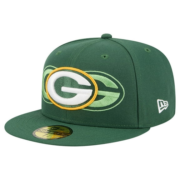 Men's New Era Green Green Bay Packers Tri-Hit 59FIFTY Fitted Hat