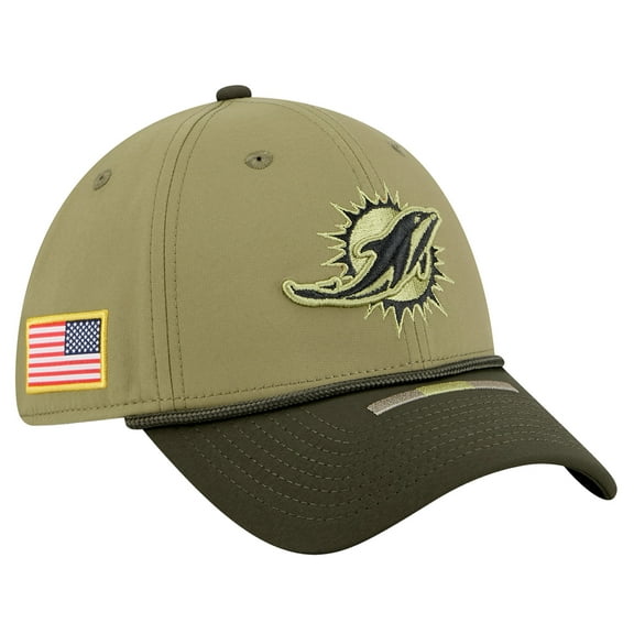 Men's New Era  Green Miami Dolphins 2025 Salute to Service 39THIRTY Flex Hat