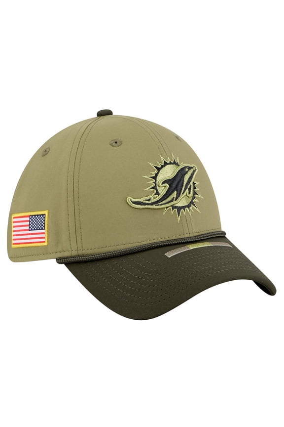 Men's New Era Green Miami Dolphins 2025 Salute to Service 39THIRTY Flex Hat