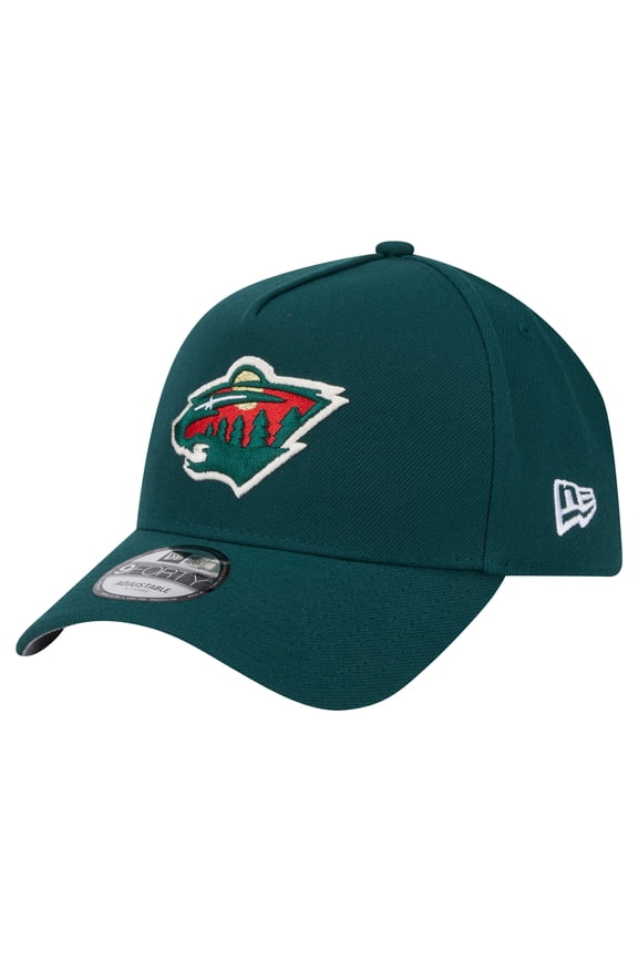 Men's New Era Green Minnesota Wild Core A-Frame 9FORTY Adjustable Hat