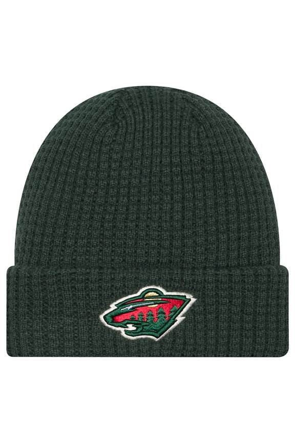 Men's New Era  Green Minnesota Wild Waffle Cuffed Knit Hat