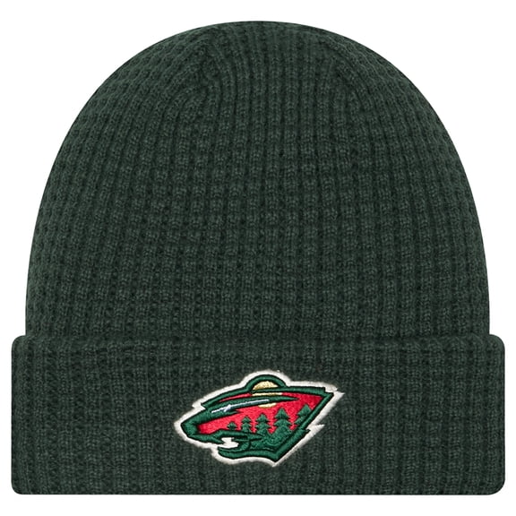 Men's New Era Green Minnesota Wild Waffle Cuffed Knit Hat