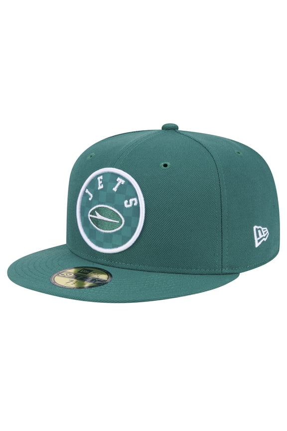 Men's New Era Green New York Jets Checkered 59FIFTY Fitted Hat