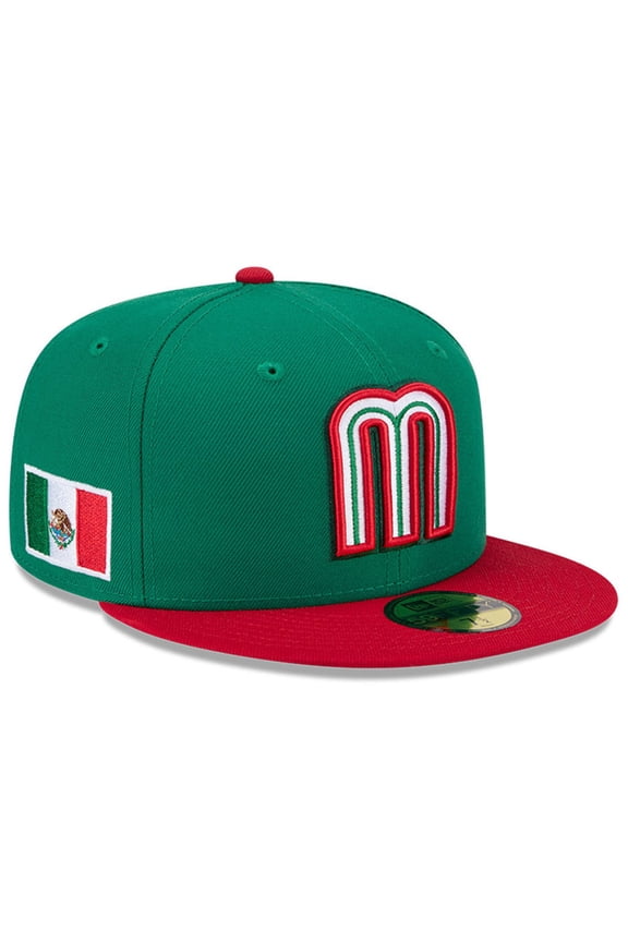 Men's New Era Green/Red Mexico Baseball 2026 World Baseball Classic 59FIFTY Fitted Hat