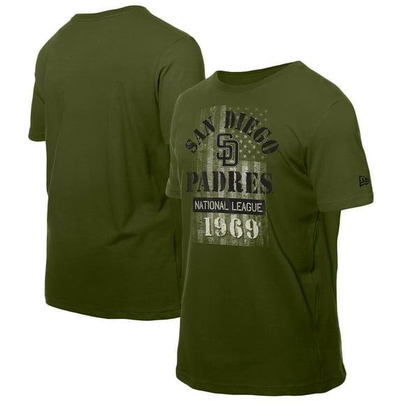 Men's-New Era Green San Diego Padres Armed Forces T-Shirt