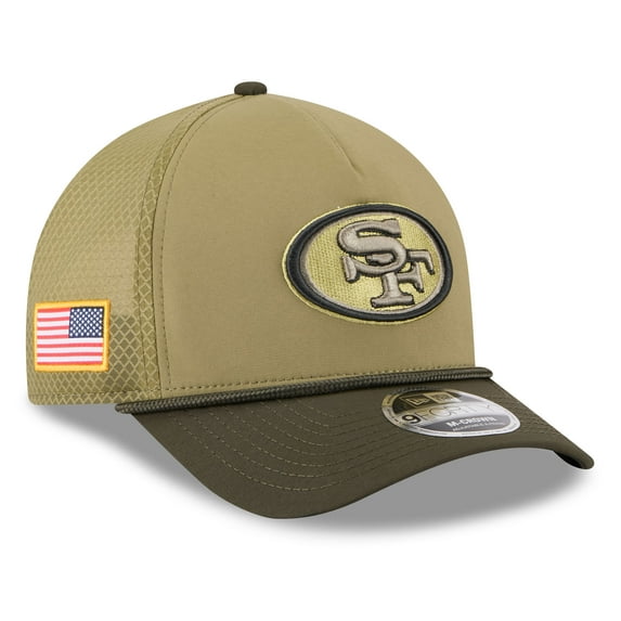 Youth New Era Green/Dark Green San Francisco 49ers 2025 Salute to Service 9FORTY A-Frame Adjustable Hat