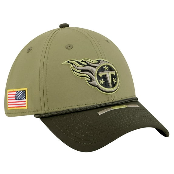 Men's New Era Green Tennessee Titans 2025 Salute to Service 39THIRTY Flex Hat