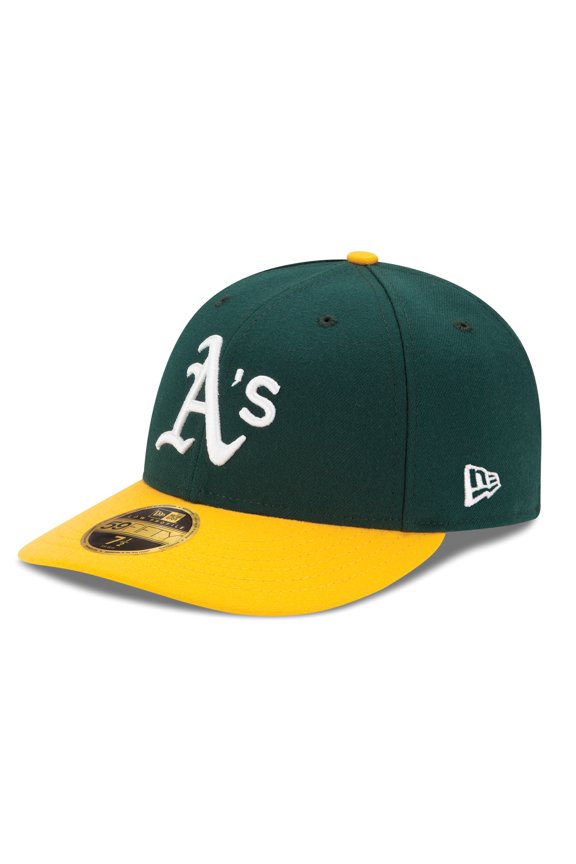 Men's New Era Green/Yellow Athletics Home Authentic Collection On-Field Low Profile 59FIFTY Fitted Hat