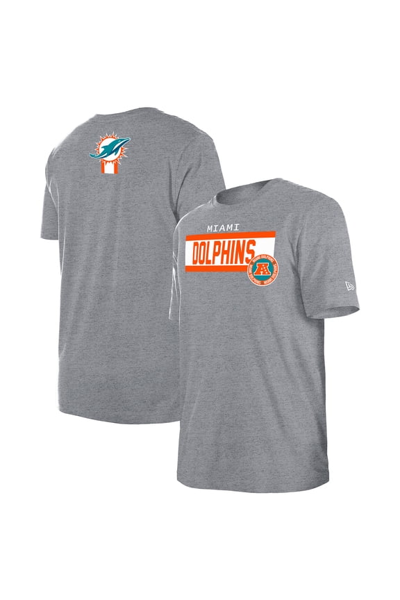 Men's New Era Gray Miami Dolphins 3rd Down High Density Print T-Shirt