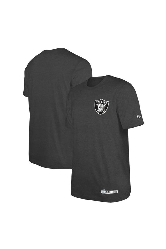 Men's New Era Heather Black Las Vegas Raiders 2024 NFL Training Camp T-Shirt