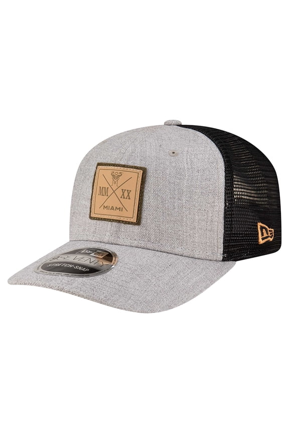 Men's New Era Heather Gray Inter Miami CF 9SEVENTY Stretch-Snap Adjustable Hat