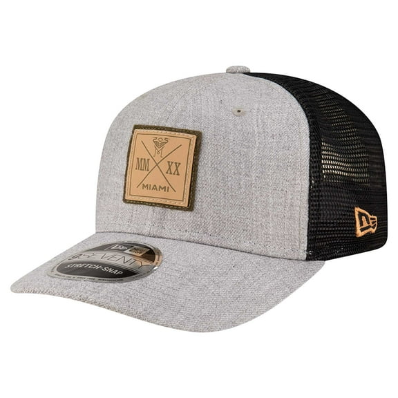 Men's New Era Heather Gray Inter Miami CF 9SEVENTY Stretch-Snap Adjustable Hat