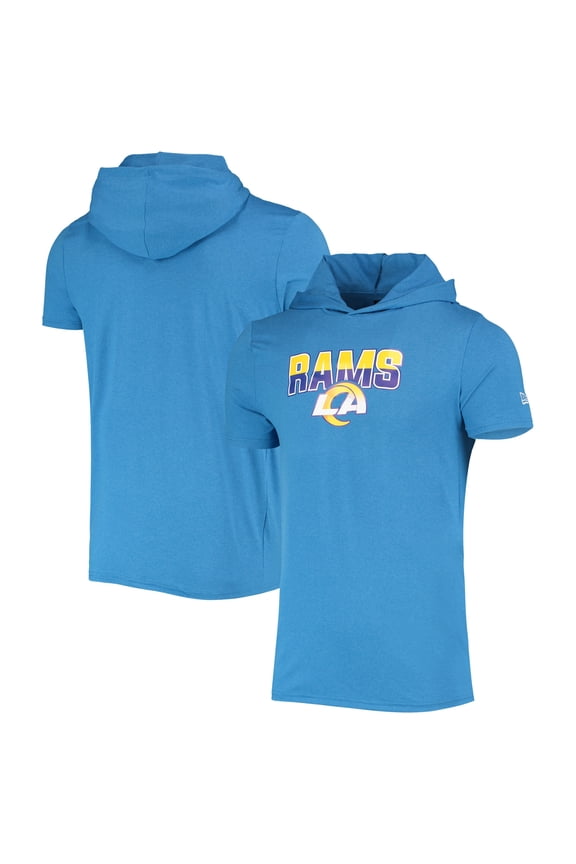 Men's New Era Heathered Blue Los Angeles Rams Team Brushed Hoodie T-Shirt