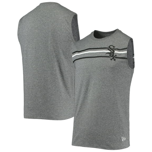 Men's New Era Heathered Gray Chicago White Sox Muscle Tank Top