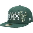 thumbnail image 1 of Men's New Era Hunter Green Milwaukee Bucks 2021 NBA Champs Retro Pop Undervisor 59FIFTY Fitted Hat, 1 of 6