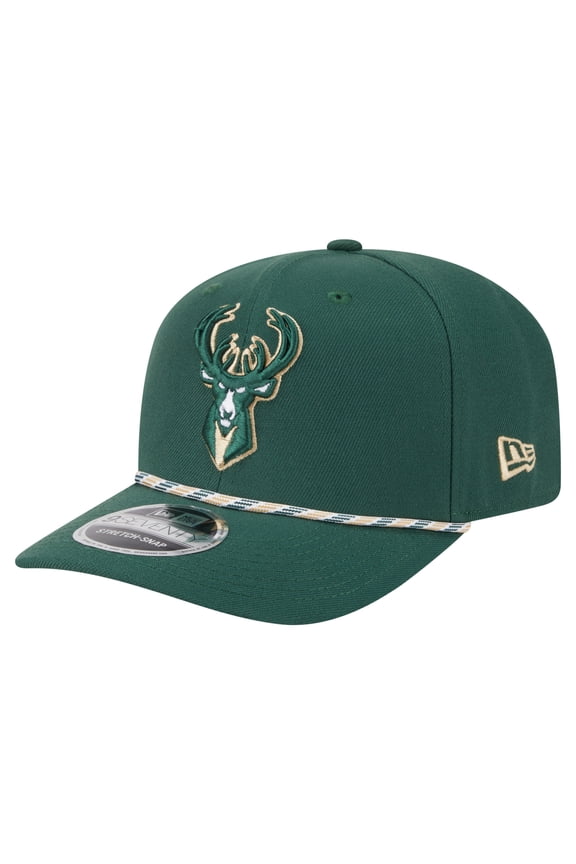 Men's New Era Hunter Green Milwaukee Bucks Rope 9SEVENTY Adjustable Hat