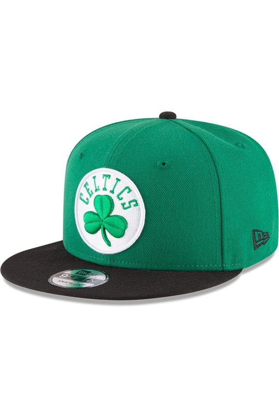 Men's New Era Kelly Green/Black Boston Celtics 2-Tone 9FIFTY Adjustable Snapback Hat