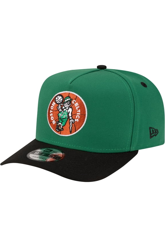 Men's New Era  Kelly Green/Black Boston Celtics 80s Throwback A-Frame 9FIFTY Snapback Hat