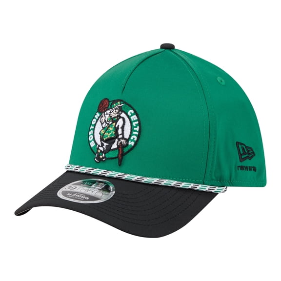 Men's New Era  Kelly Green/Black Boston Celtics Rope Two-Tone M-Crown A-Frame 39THIRTY Flex Hat