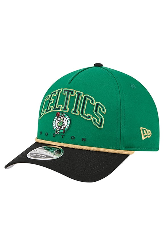 Men's New Era Kelly Green Boston Celtics Bold Arch COOLERA 9FORTY A-Frame M-Crown Adjustable Hat