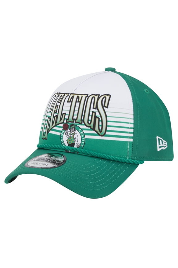 Men's New Era Kelly Green Boston Celtics Throwback Gradient A-Frame 9FORTY Adjustable Hat