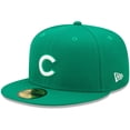 thumbnail image 1 of Men's New Era Kelly Green Chicago Cubs White Logo 59FIFTY Fitted Hat, 1 of 5