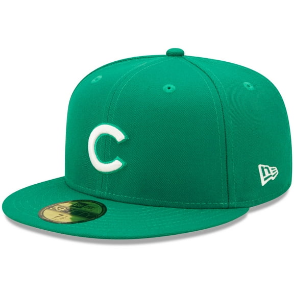 Men's New Era Kelly Green Chicago Cubs White Logo 59FIFTY Fitted Hat