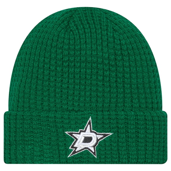 Men's New Era Kelly Green Dallas Stars Waffle Cuffed Knit Hat