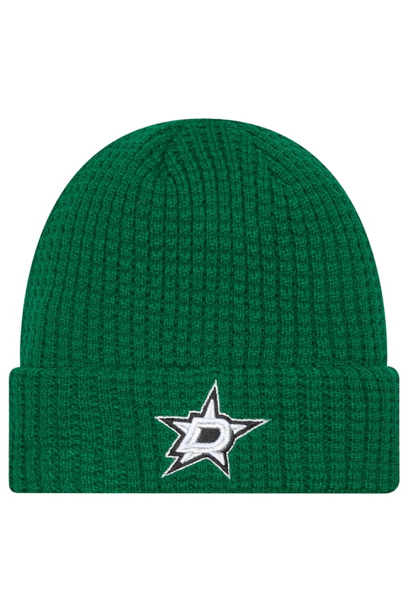 Men's New Era Kelly Green Dallas Stars Waffle Cuffed Knit Hat