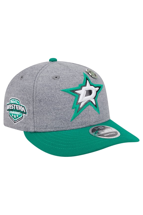 Men's New Era Kelly Green/Green Dallas Stars Wool Pin Low Profile 9FIFTY Snapback Hat