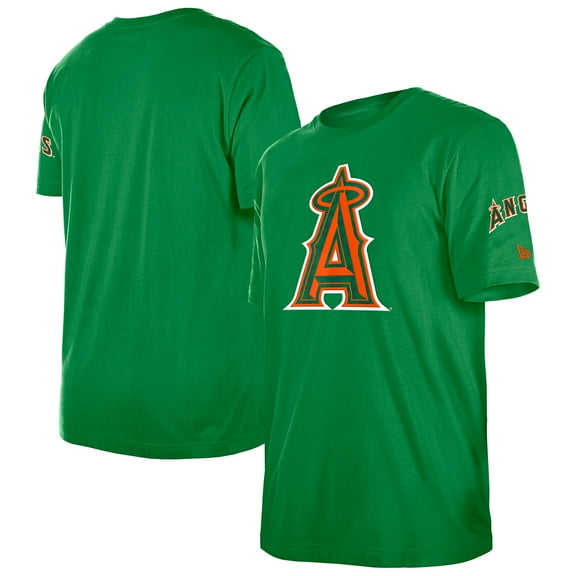 Men's New Era Kelly Green Los Angeles Angels St. Patrick's Day Shamrock Fill T-Shirt