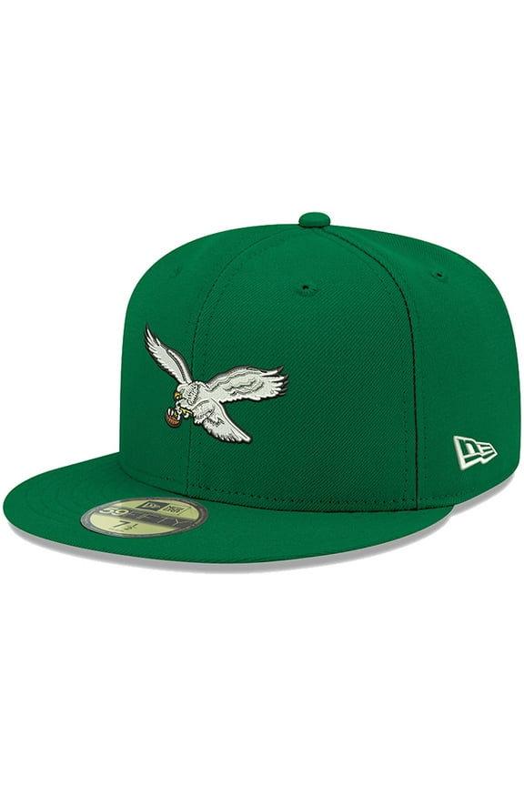 Men's New Era Kelly Green Philadelphia Eagles Omaha Throwback 59FIFTY Fitted Hat