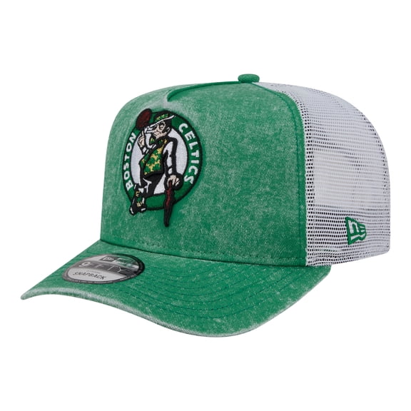 Men's New Era Kelly Green/White Boston Celtics Washed Meshback 9FIFTY Adjustable Hat