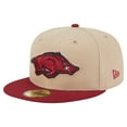 thumbnail image 1 of Men's New Era  Khaki Arkansas Razorbacks Two-Tone 59FIFTY Fitted Hat, 1 of 5